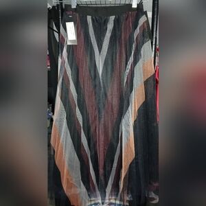 Elegant Multicolor Striped Women's Skirt